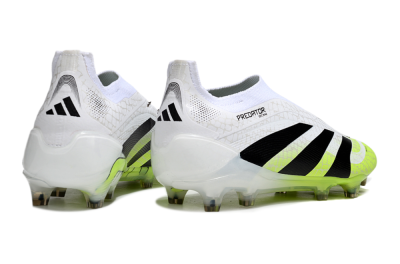 Adidas Predator 25 Elite Laceless FG Football Boots - White/Black/Yellow