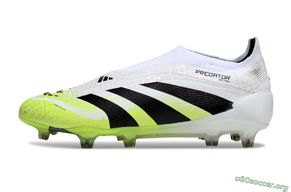 Adidas Predator 25 Elite Laceless FG Football Boots - White/Black/Yellow 3