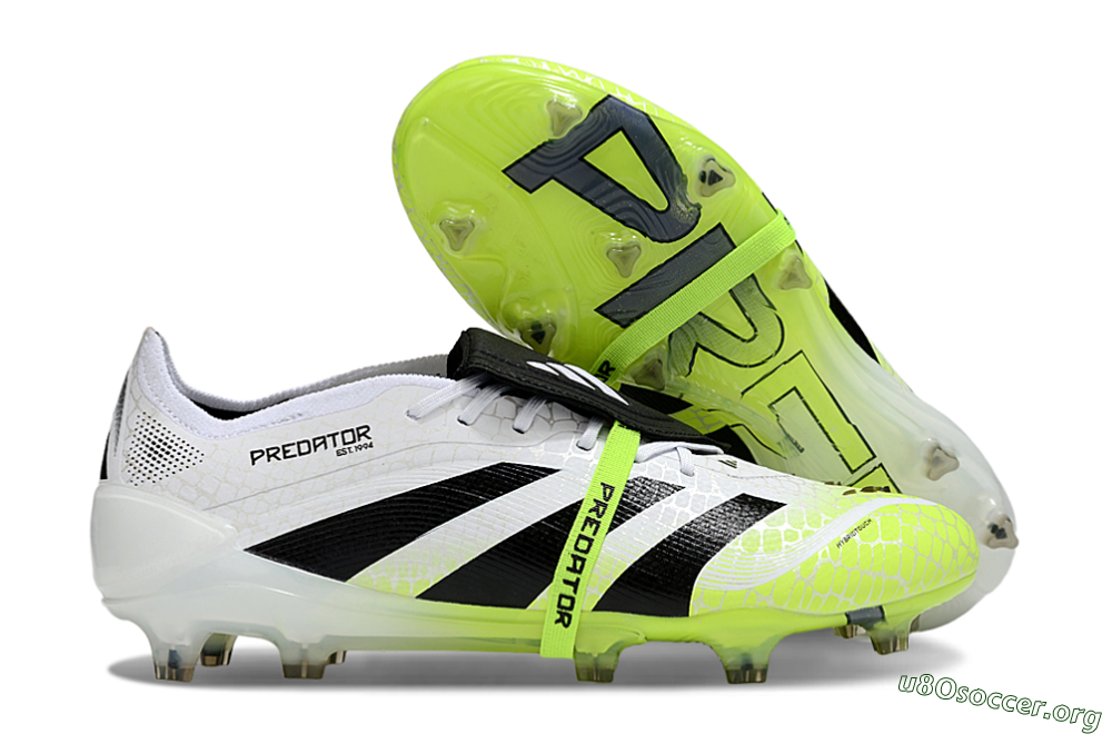 Adidas Predator 25 Elite Foldover Tongue FG Football Boots - White/Black/Yellow 2