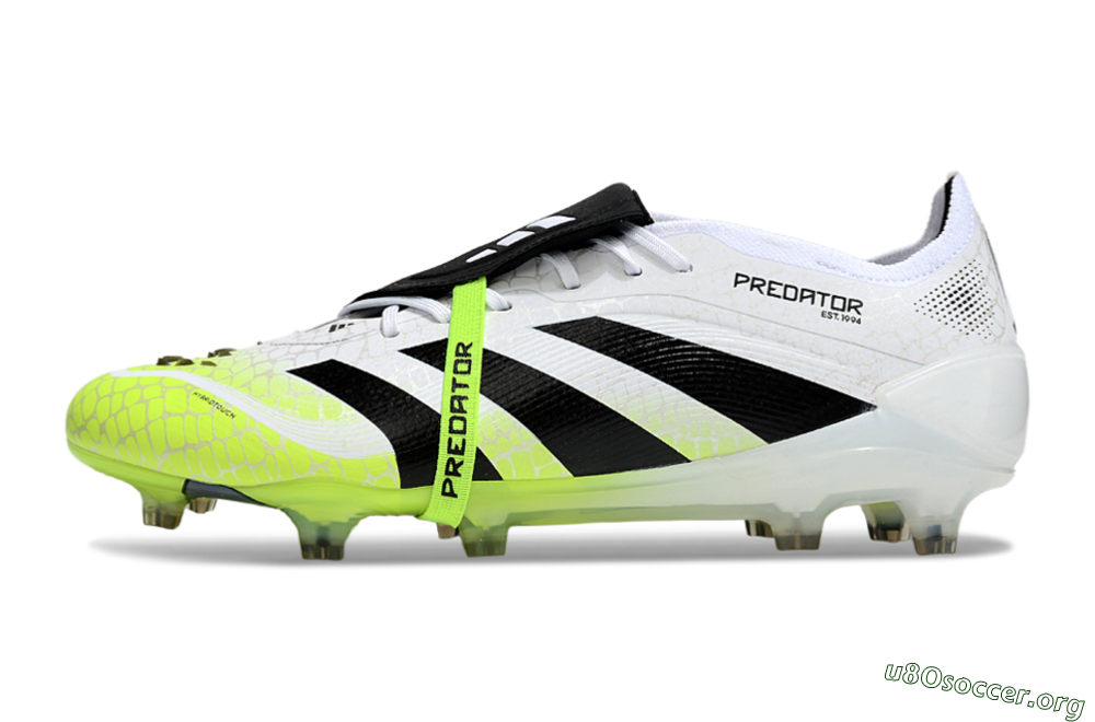 Adidas Predator 25 Elite Foldover Tongue FG Football Boots - White/Black/Yellow 3