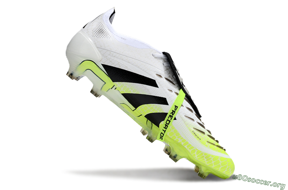 Adidas Predator 25 Elite Foldover Tongue FG Football Boots - White/Black/Yellow 4