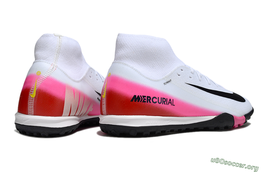 Nike Air Zoom Mercurial Superfly 10 Academy TF Football Shoes - White/Black/Pink 6
