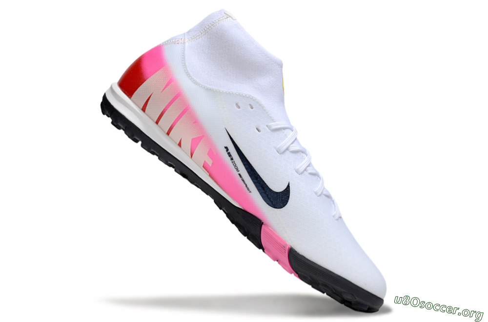 Nike Air Zoom Mercurial Superfly 10 Academy TF Football Shoes - White/Black/Pink 4