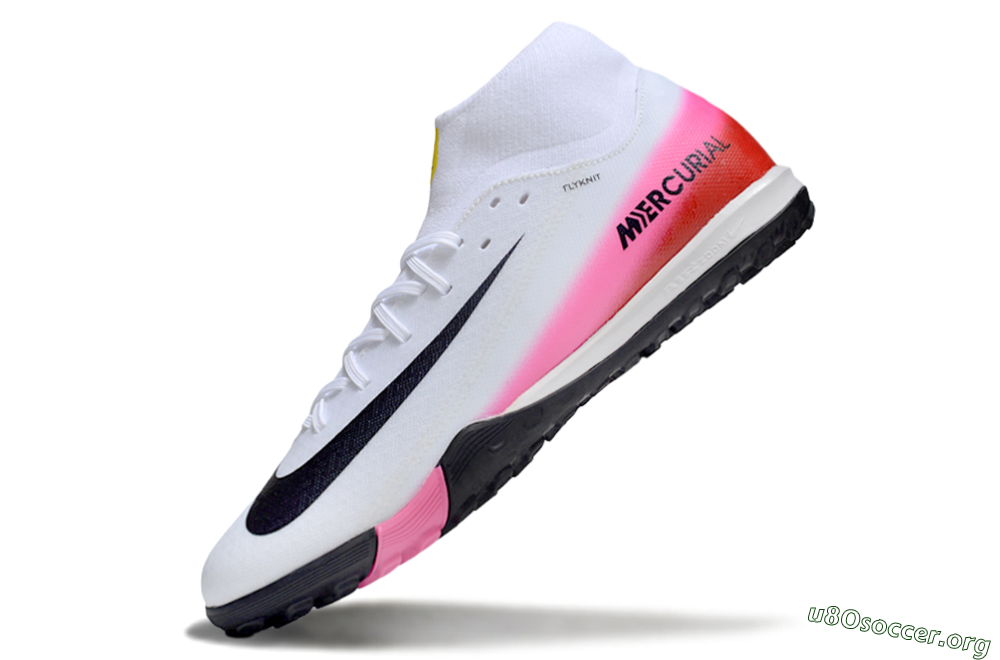 Nike Air Zoom Mercurial Superfly 10 Academy TF Football Shoes - White/Black/Pink 5
