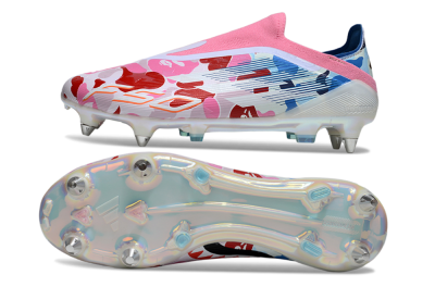 Adidas F50 Elite Laceless SG Football Boots - Pink/Whtie/Blue/Red