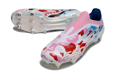 Adidas F50 Elite Laceless SG Football Boots - Pink/Whtie/Blue/Red
