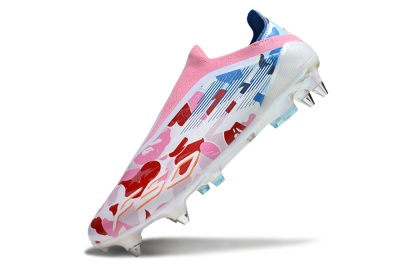 Adidas F50 Elite Laceless SG Football Boots - Pink/Whtie/Blue/Red