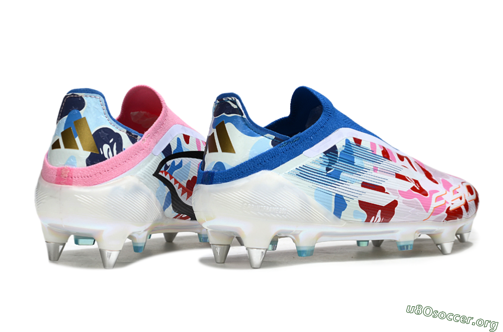 Adidas F50 Elite Laceless SG Football Boots - Pink/Whtie/Blue/Red 5