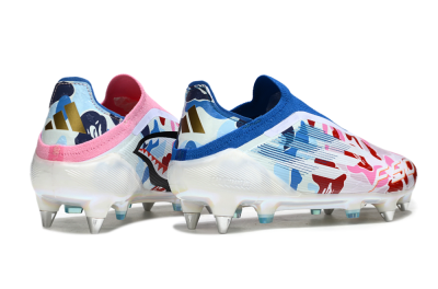 Adidas F50 Elite Laceless SG Football Boots - Pink/Whtie/Blue/Red