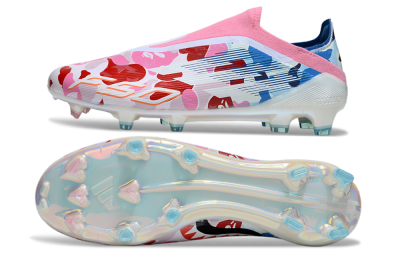 Adidas F50 Elite Laceless FG Football Boots - Pink/Whtie/Blue/Red