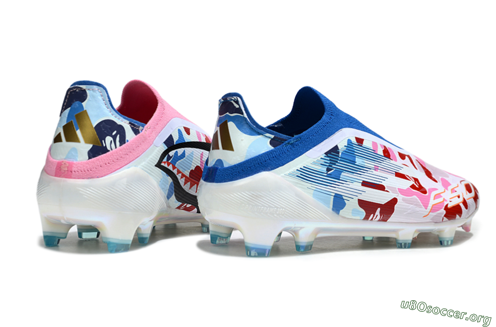 Adidas F50 Elite Laceless FG Football Boots - Pink/Whtie/Blue/Red 6