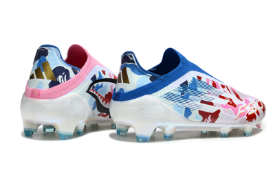 Adidas F50 Elite Laceless FG Football Boots - Pink/Whtie/Blue/Red