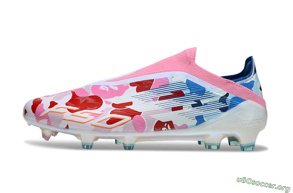 Adidas F50 Elite Laceless FG Football Boots - Pink/Whtie/Blue/Red 3