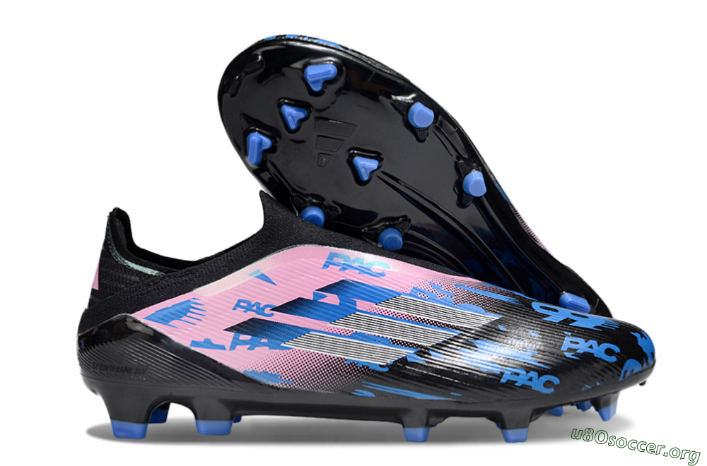 Adidas F50 Elite Laceless FG Football Boots - Black/Blue/Pink 2