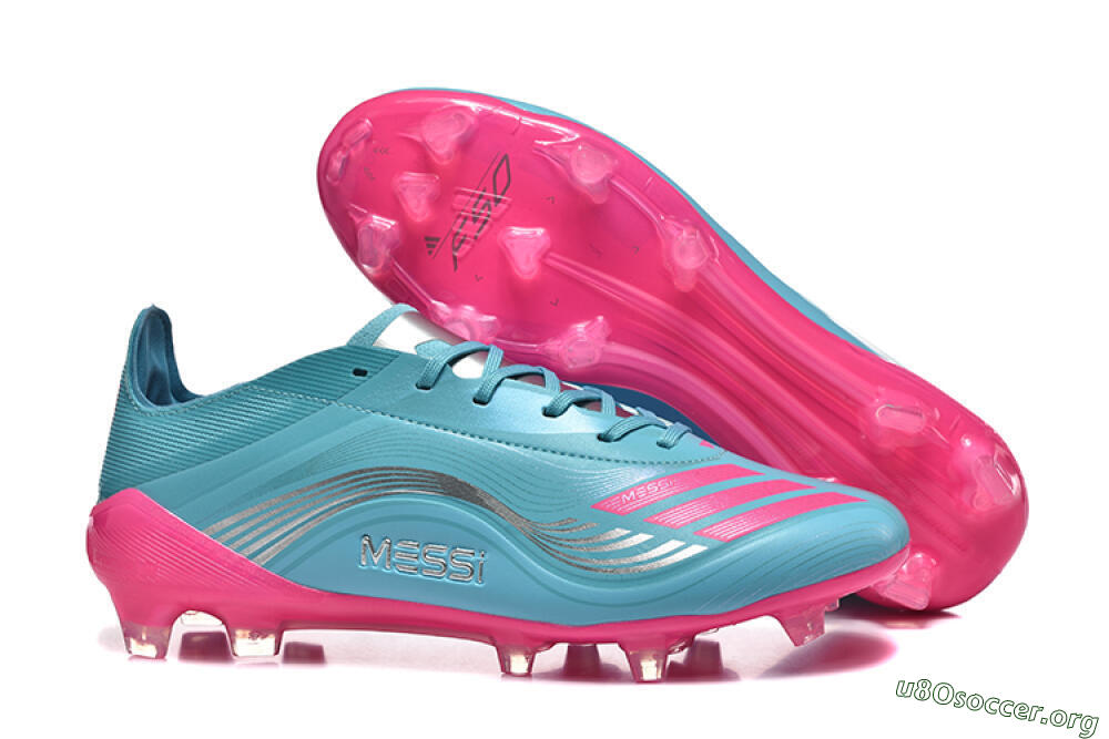 Messi x Adidas F50 Elite FG Football Boots - Jade/Pink/Silver 2
