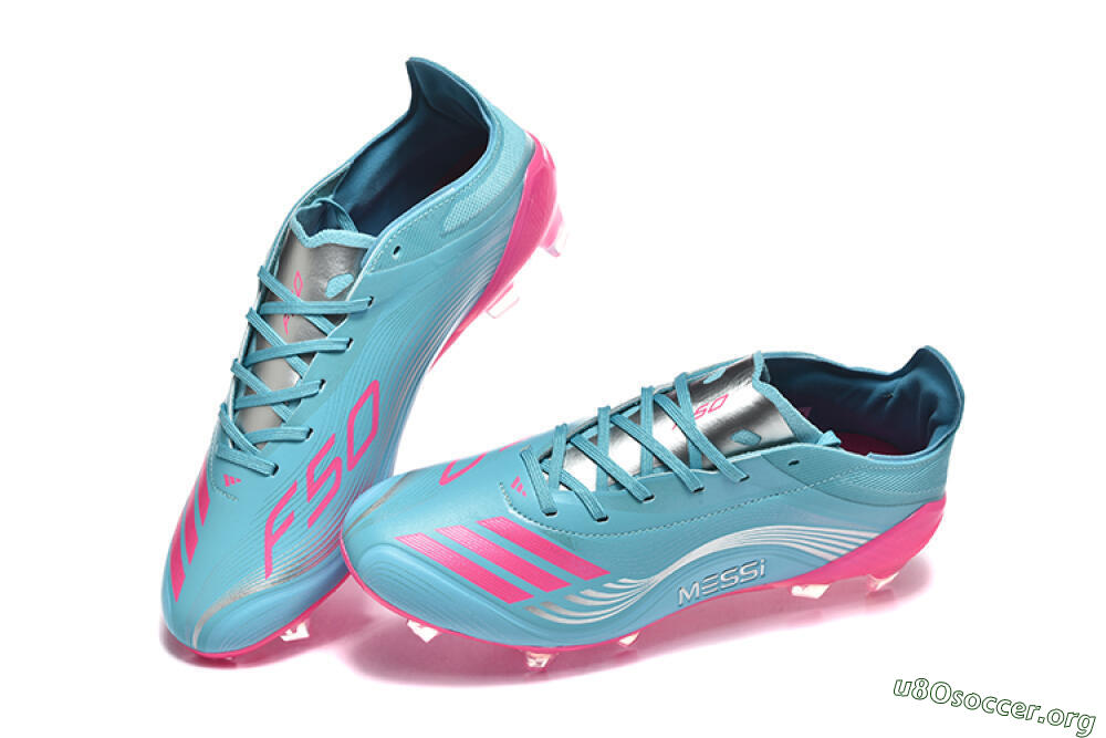 Messi x Adidas F50 Elite FG Football Boots - Jade/Pink/Silver 6