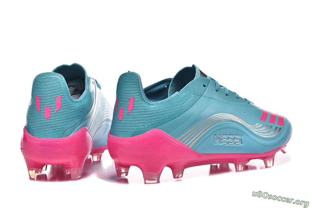 Messi x Adidas F50 Elite FG Football Boots - Jade/Pink/Silver 9