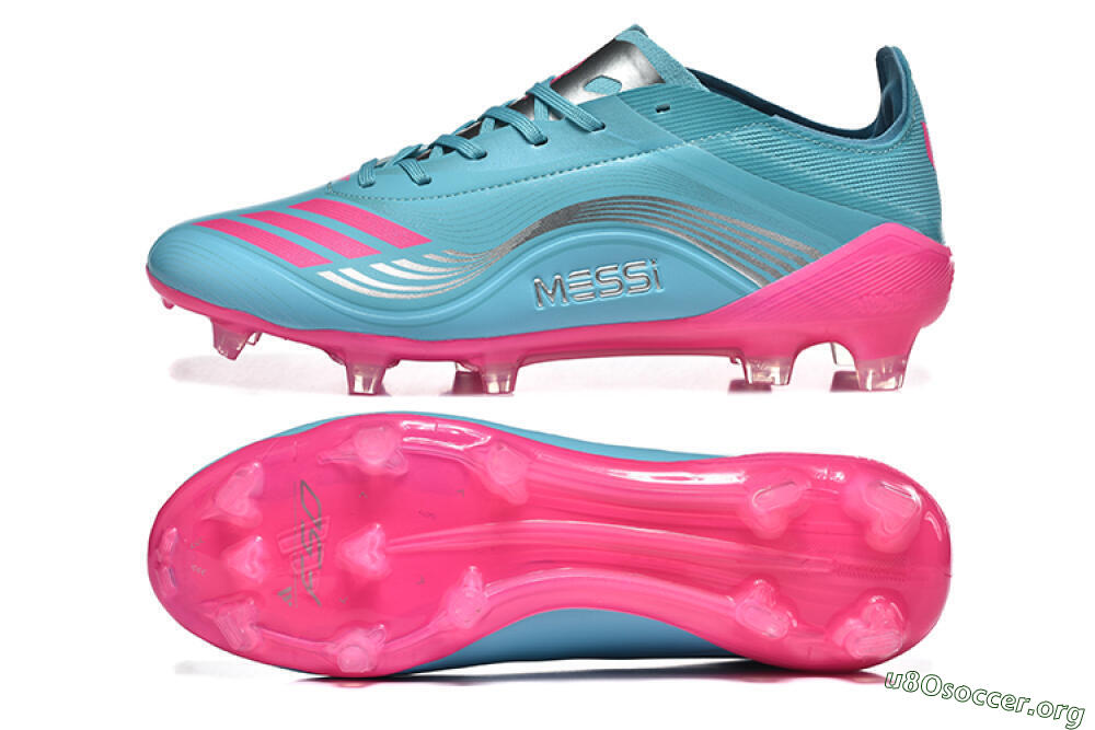 Messi x Adidas F50 Elite FG Football Boots - Jade/Pink/Silver 1