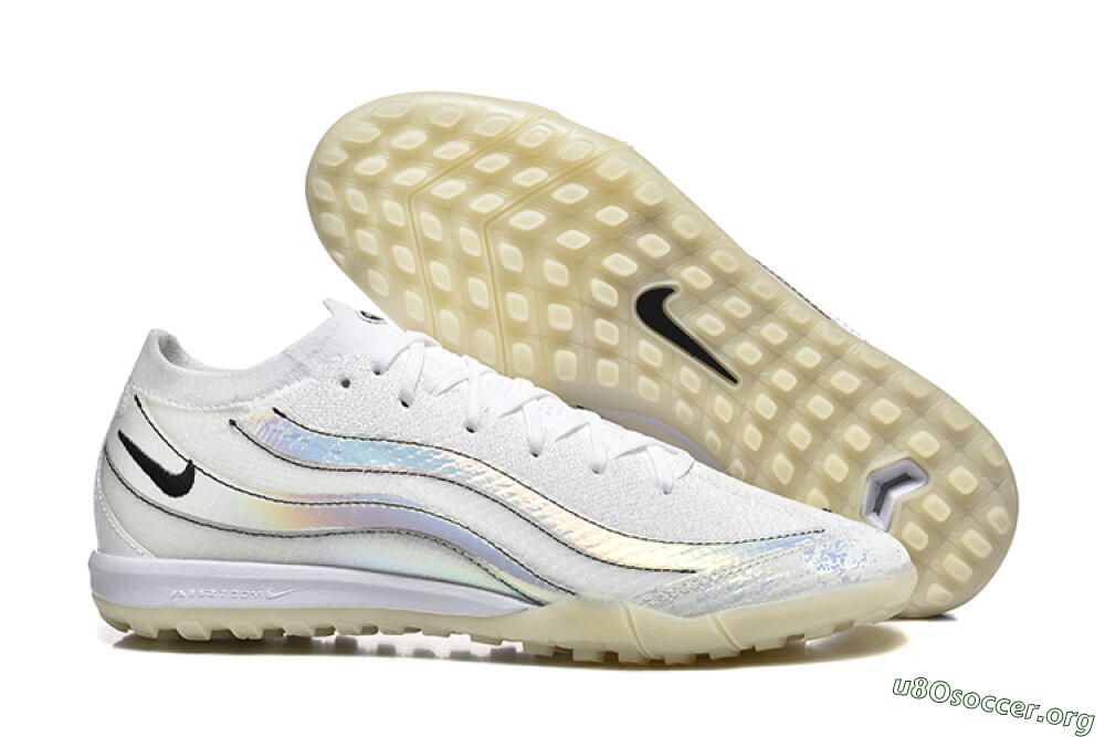 Nike Air Zoom Mercurial Vapor 16 Elite TF Football Shoes - White/Silver/Black 2