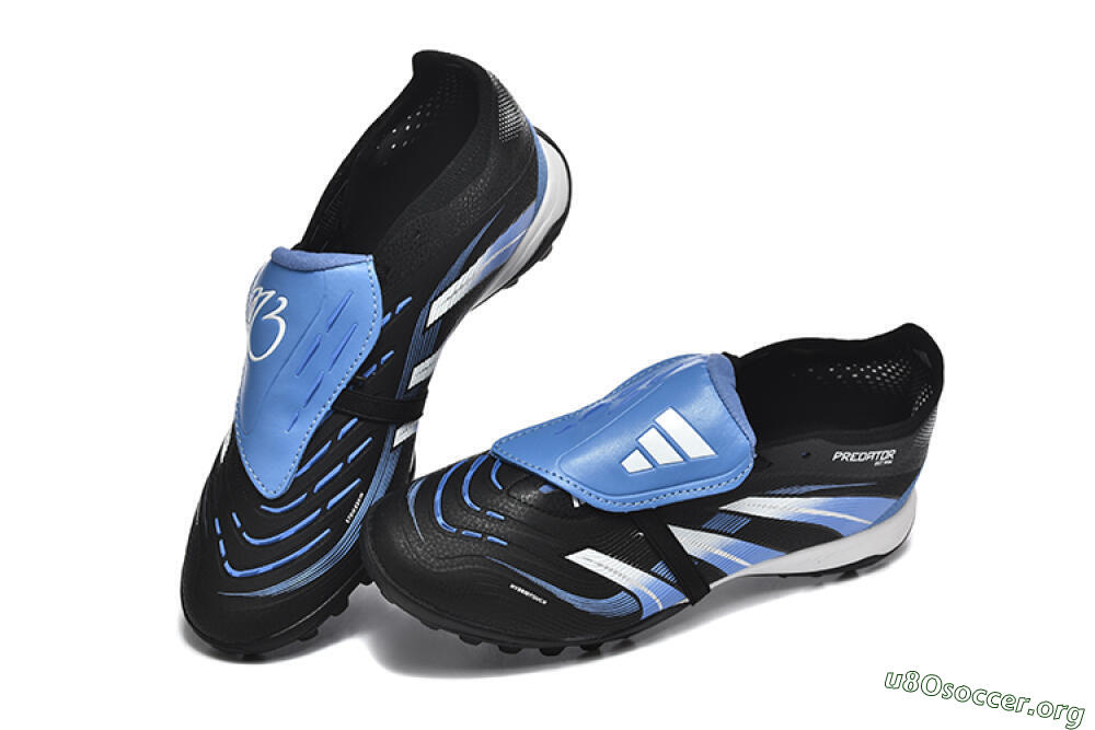 Adidas Predator 25 Elite Foldover Tongue TF Football Shoes - Black/White/Blue 6