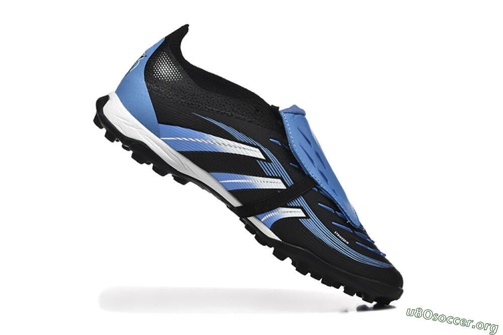 Adidas Predator 25 Elite Foldover Tongue TF Football Shoes - Black/White/Blue 7