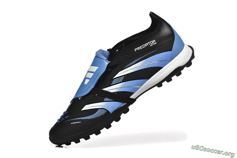 Adidas Predator 25 Elite Foldover Tongue TF Football Shoes - Black/White/Blue 8