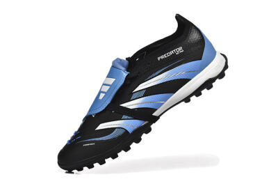 Adidas Predator 25 Elite Foldover Tongue TF Football Shoes - Black/White/Blue