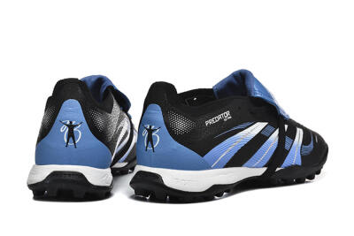 Adidas Predator 25 Elite Foldover Tongue TF Football Shoes - Black/White/Blue