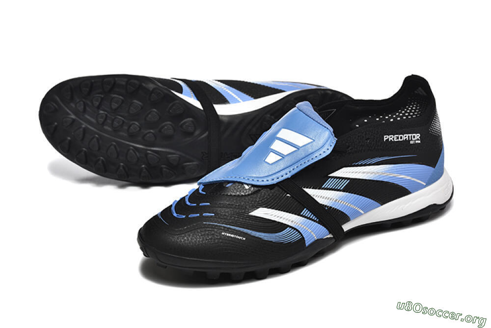 Adidas Predator 25 Elite Foldover Tongue TF Football Shoes - Black/White/Blue 0