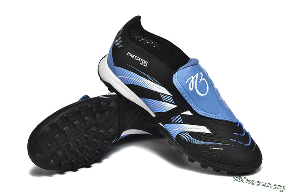 Adidas Predator 25 Elite Foldover Tongue TF Football Shoes - Black/White/Blue 4