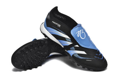 Adidas Predator 25 Elite Foldover Tongue TF Football Shoes - Black/White/Blue