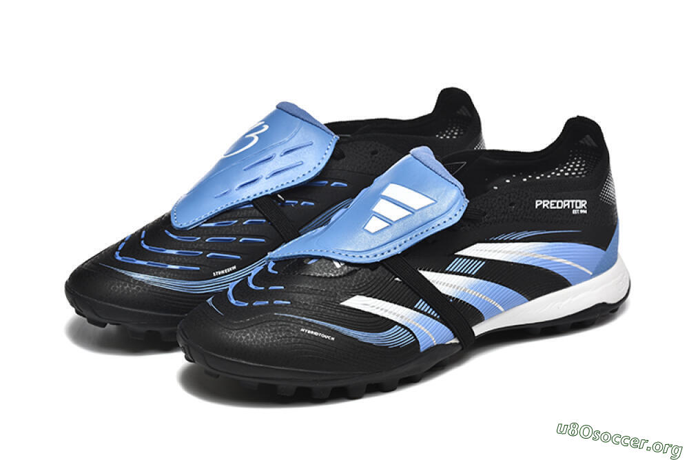Adidas Predator 25 Elite Foldover Tongue TF Football Shoes - Black/White/Blue 5