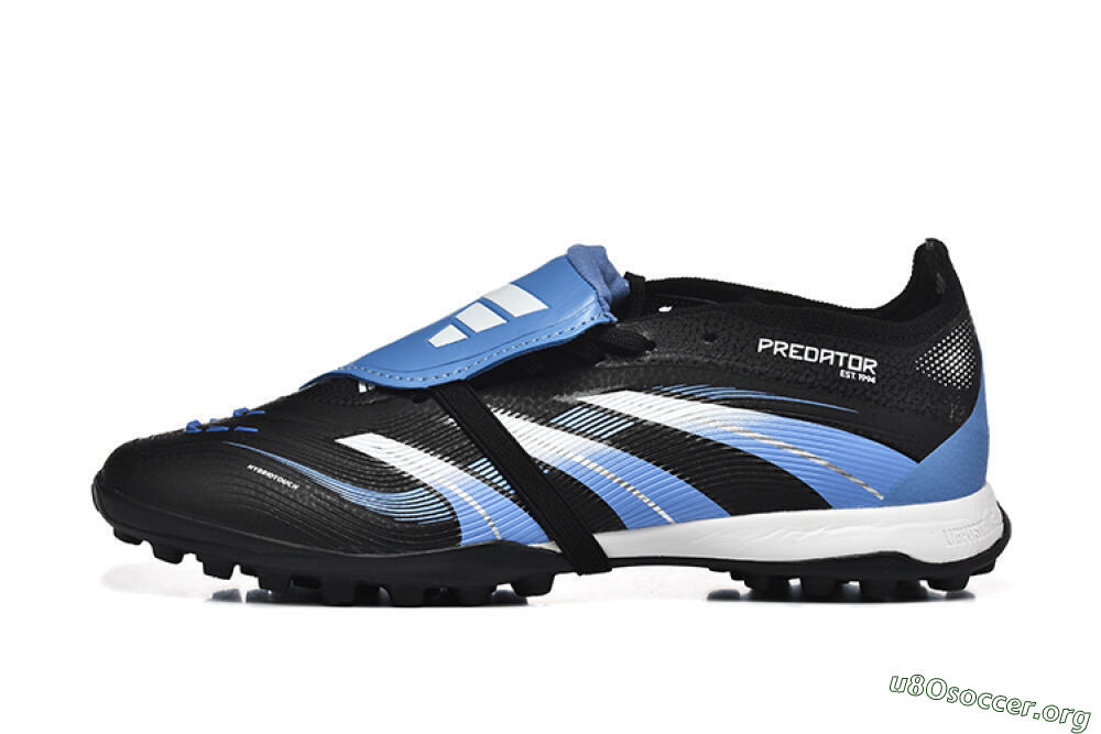 Adidas Predator 25 Elite Foldover Tongue TF Football Shoes - Black/White/Blue 3