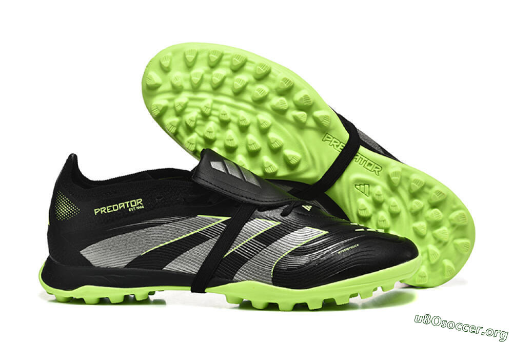 Adidas Predator 25 Elite Foldover Tongue TF Football Shoes - Black/Silver/Yellow 2