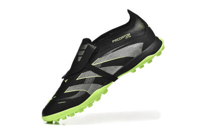 Adidas Predator 25 Elite Foldover Tongue TF Football Shoes - Black/Silver/Yellow