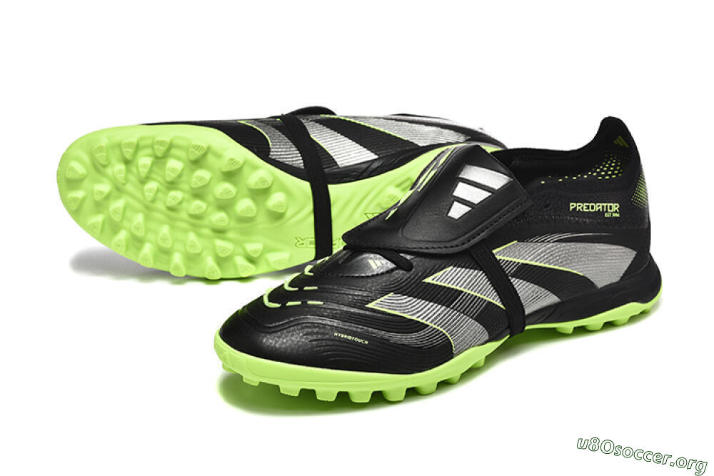 Adidas Predator 25 Elite Foldover Tongue TF Football Shoes - Black/Silver/Yellow 0