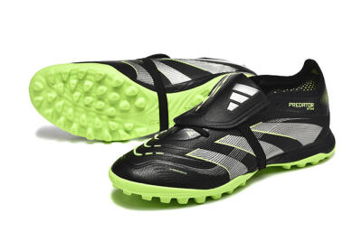 Adidas Predator 25 Elite Foldover Tongue TF Football Shoes - Black/Silver/Yellow