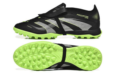 Adidas Predator 25 Elite Foldover Tongue TF Football Shoes - Black/Silver/Yellow