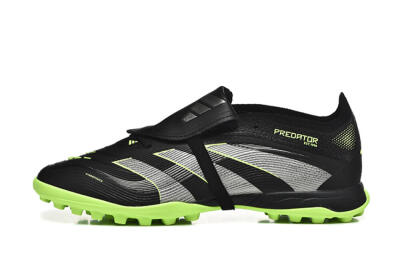 Adidas Predator 25 Elite Foldover Tongue TF Football Shoes - Black/Silver/Yellow