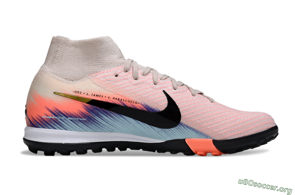 Nike Air Zoom Mercurial Superfly 10 Elite TF Football Shoes - Pink/Black/Gold 5