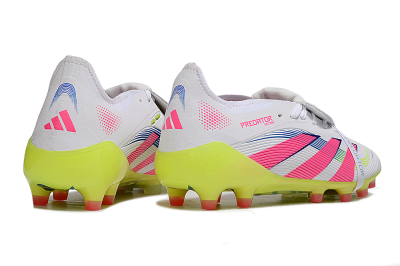 Adidas Predator 25 Elite Foldover Tongue FG Football Boots - White/Pink/Yellow