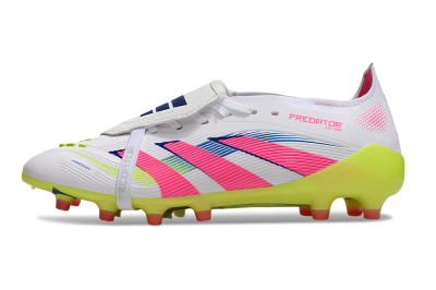 Adidas Predator 25 Elite Foldover Tongue FG Football Boots - White/Pink/Yellow