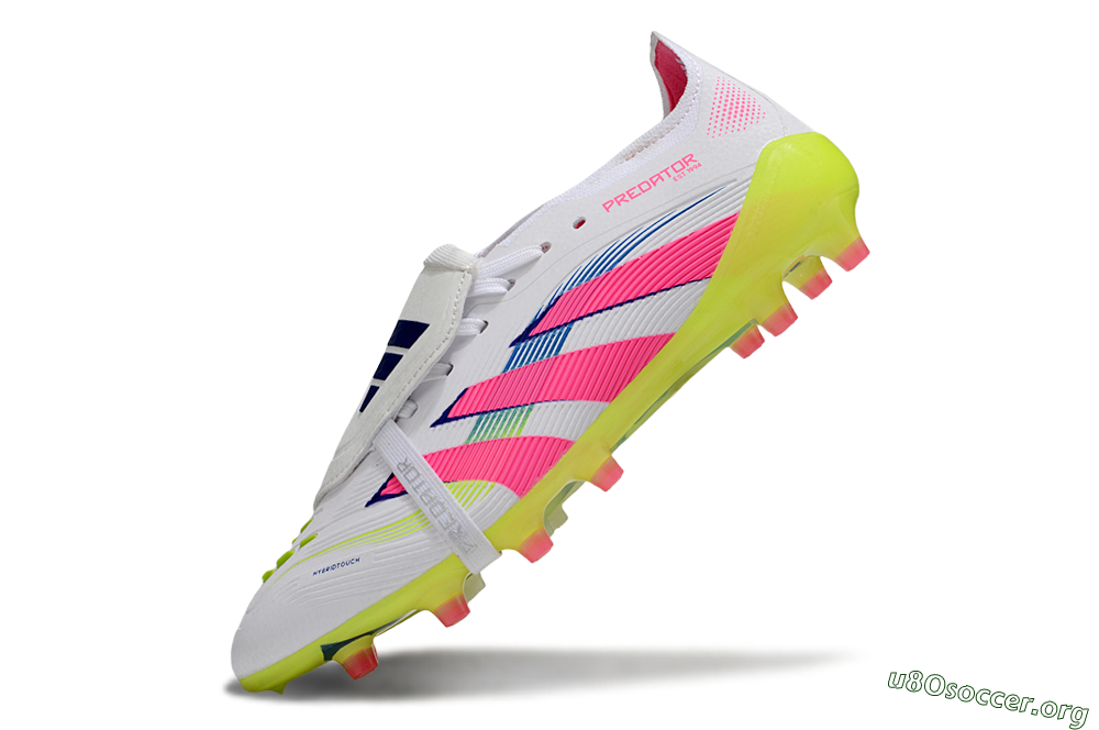Adidas Predator 25 Elite Foldover Tongue FG Football Boots - White/Pink/Yellow 5