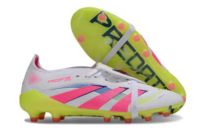 Adidas Predator 25 Elite Foldover Tongue FG Football Boots - White/Pink/Yellow