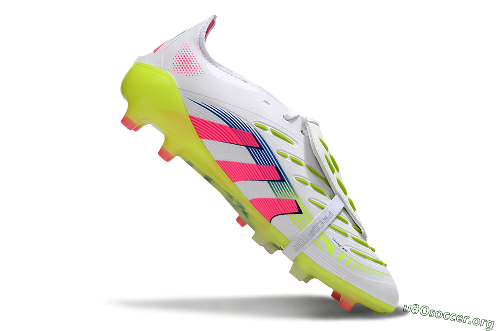 Adidas Predator 25 Elite Foldover Tongue FG Football Boots - White/Pink/Yellow 4
