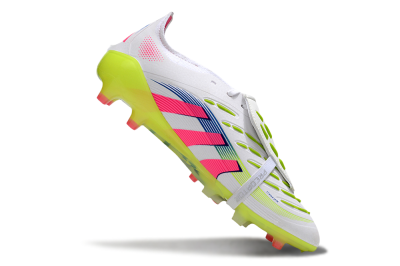 Adidas Predator 25 Elite Foldover Tongue FG Football Boots - White/Pink/Yellow