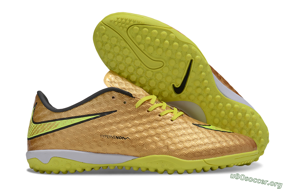 Nike Hypervenom Phantom TF Football Shoes - Gold/Black/Yellow 2