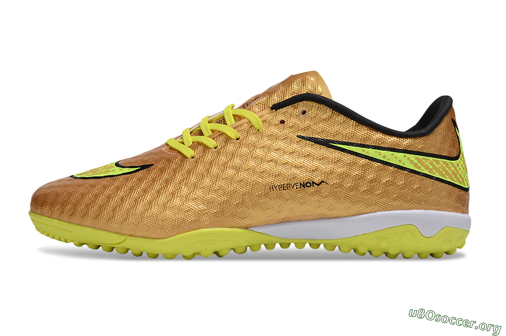 Nike Hypervenom Phantom TF Football Shoes - Gold/Black/Yellow 3