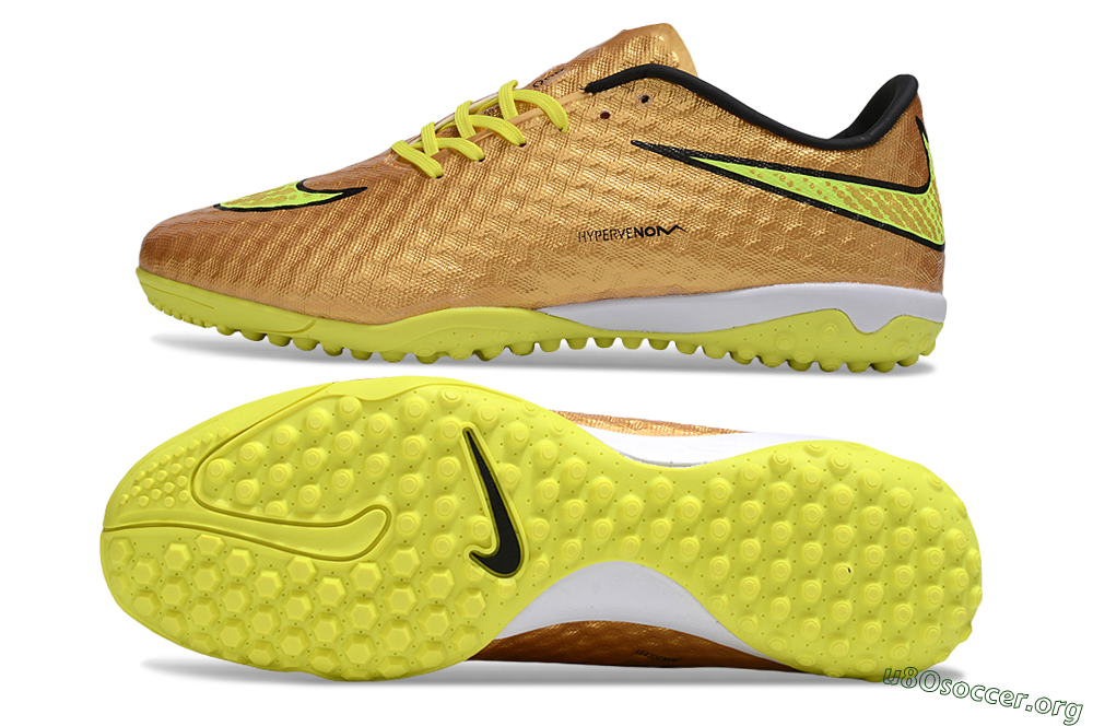 Nike Hypervenom Phantom TF Football Shoes - Gold/Black/Yellow 1