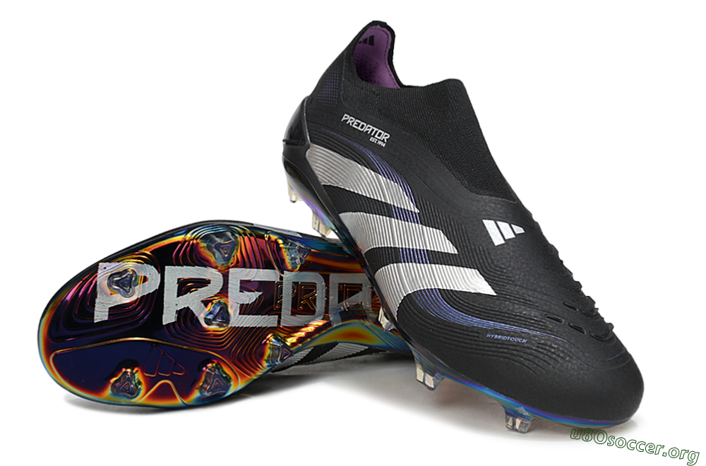 Adidas Predator 25 Elite Laceless FG Football Boots - Black/Silver/Blue 0